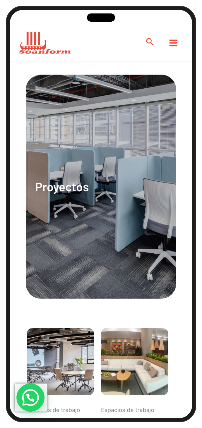Proyectos de Scanform en celular